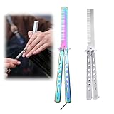 2 Stück Butterfly Kamm,Rainbow Butterfly Messer,Butterfly Schmetterlings...