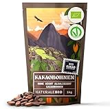Rohe Kakaobohnen. 1Kg Bio-Kakaobohnen. Natürliche und reine Rohkost. Kakao...