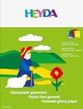 Heyda 2048006 Glanzpapier-Heft (22 x 25 cm, 80 g/m², 12 Blatt) 10 Farben, gold,...