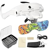 ARTDOT Lupe mit Licht als Diamond Painting Zubehör, USB Ladung mit 4 LED Licht...