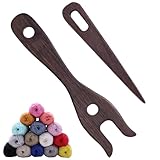 Alovez 2 Stück Strickgabel, Holzschnur Strickgabel, Handgefertigte Strickgabel,...