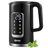 Wasserkocher Edelstahl mit Temperatureinstellung (40°C-100°C) 1,7 Liter 2200...