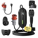 dé Mobile Wallbox/Ladestation 11kW [3-phasig|10m|6-16A] mit Einstellbarer...