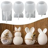 Oster-Silikonform für Blasen, Gießform, Osterkerzen, gestreift, Kaninchen, Ei,...