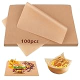 100 Stück ungebleichte Pergamentpapier-Backblätter, Vorgeschnittene...