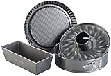 Rosenstein & Söhne Springform: 5-teiliges antihaftbeschichtetes Backformen-Set...