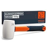 PRESCH Gummihammer Weiß 450g - Hartgummihammer mit Fiberglasstiel - ⌀=55mm -...