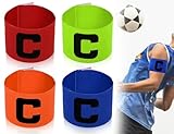 KAPSING 4 Stück Kapitänsbinde Fußball, Multicolor FußBall Captain Armband,...