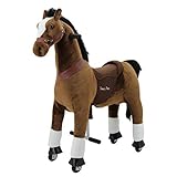 Sweety Toys 7301 Reittier gross Pferd CHOCOLATE auf Rollen für 4 bis 9 Jahre...