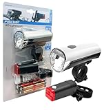 Fischer Fahrrad Beleuchtungs-Set 30/15 Lux, Batterie-Leuchtenset, Front- und...