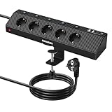 SURAIELEC Tischsteckdose mit USB C PD 20W, 5 Fach Steckdosenleiste Schreibtisch...