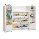 Relaxdays Kinderregal groß, 8 Boxen, 14 Fächer, HxBxT: 94x139x30 cm, Kinder...