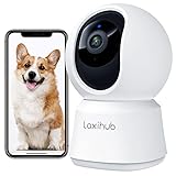 LAXIHUB Hundekamera mit App 2K/3MP HD Kamera Überwachung Innen 2,4 GHz,...