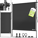 tillvex® Klemmmarkise Senkrechtmarkise 120x310cm Anthrazit mit Handkurbel ohne...