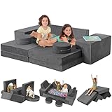 Kidirect Spielsofa, Kindersofa aus Schaumstoff Bausteine - Spielsofa für Kinder...