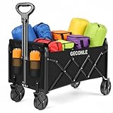 Bollerwagen Faltbar 100L 100KG Handwagen mit Getränkehalter Transportwagen...