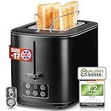 Linsar - Toaster Schwarz Matt - Zwei-Scheiben-Toaster - Mit Touchscreen, 6...