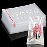 300 Stück Zellophantüten Klein Selbstklebend Plastiktüten 18x13cm...