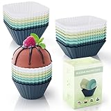 Muffinform Silikon Wiederverwendbare Silikon Muffinförmchen-24 Stück BPA-Frei...