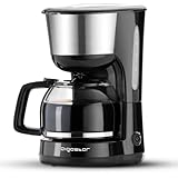 Aigostar Kaffeemaschine Edelstahl, 1000watt Filterkaffeemaschine Glaskanne bis...