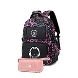 Asge Schulrucksack Mädchen Teenager Rucksack Maedchen Coole Schule Daypacks...