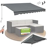 Juskys Gelenkarmmarkise 350 x 300 cm, UV40+ & wasserabweisend, mit Kurbel &...