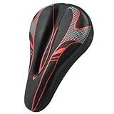 Fahrradsattel Überzug, Gel Sattelbezug Fahrrad mit mehrschichtigem Polster, 28...