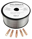 WELDINGER Fülldraht 0,8 mm 1 kg D100 Aktion mit 5er-Pack Stromdüsen 0,8 mm