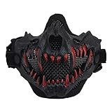 Yzpacc Airsoft Half Face Skull Masks Tactical Face Protection Mesh Mask for...