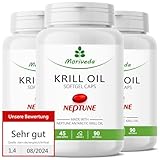 Krillöl Kapseln - 1000mg Neptune Krill Öl im 135 Tages-Vorrat - Omega 3-6-9...