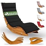 Casaria® Sonnenliege Holz inkl. Auflage Anthrazit Wetterfest Klappbar...