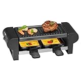 Clatronic® Raclette 2 Personen | Mini Raclette mit ca. 20,5 x 10,5 cm...