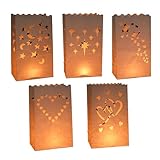 5 Lichttüten Kerzentüten, Papiertüten für Kerzen Weiß Candle Bags,...