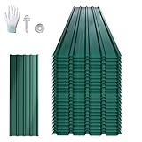 UISEBRT 24 Stück Wellplatten Dachplatten Verzinkter Stahl 129,5x45 cm,...