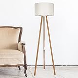 lux.pro Stehlampe Keynes 1 x E27 Stehleuchte für Wohnzimmer Dreibein Holz...