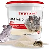 Supravit Chinchilla Sand fein | 5kg feiner Badesand | Staubfreier Sand | Sandbad...