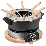 KLAMER elektrisches Fondue Set für bis zu 8 Personen, inkl. 8x Fonduegabeln,...