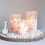Mavandes Flammenlose Glas LED Kerzen mit Fernbedienung und...