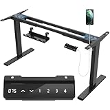 JUMMICO Dual-Motor Tischgestell Höhenverstellbar mit USB-Buchse und Kabelwanne,...