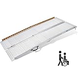 Rollstuhlrampe Klappbar, gardhom Rollstuhlrampe für Treppen 214cm, 362kg...