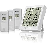 Bresser Temeo Hygro Quadro Thermohygrometer für 4 Messpunkte, weiß, 10.4 x 2.5...