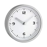 TFA Dostmann 60.3012 Quarz Wanduhr 160 mm x 45 mm Silber Badezimmer-/Feuchtraum...