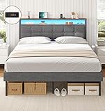 AOGLLATI Polsterbett 160x200 mit Lattenrost aus Metall Bett 160x200 mit Stauraum...