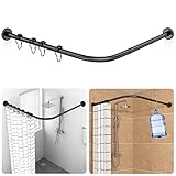 Duschvorhangstange L Form, inkl. 18 Ringe, Bohren Müssen, 90-120 × 90-120 cm,...