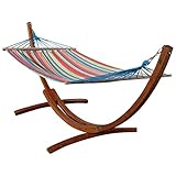 ALEOS. 320cm Hängemattengestell Caleta Hängematte mit Gestell aus Holz Lärche...