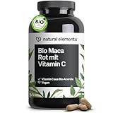 natural elements Bio Maca Rot – 3000 mg Bio Maca rot pro Tagesdosis – 180...