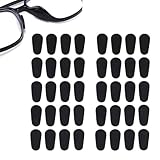30 Paar Silikon Nasenpad, 1.0mm Nasenpads brille selbstklebend Rutschfeste Selbstklebende Nasenpads, Antirutsch Klebend Pad Selbstklebende Dünne Rutschfeste Nasenpads Brille für Brillen(Schwarz)