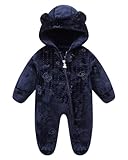 WYTbaby Baby Schneeanzug Fleece mit Kapuze Baby Overall Winter Herbst Warm...