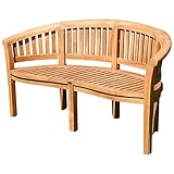 ALEOS. XXXL Bananenbank Gartenbank Parkbank Sitzbank 3-Sitzer Bank 150cm Holz...