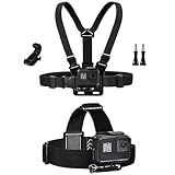 TEKCAM Action Kamera Zubehör Brustgurthalterung Stirnband Halterung Kit...